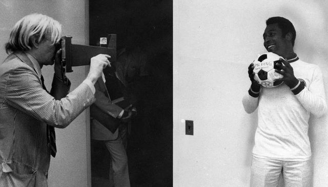 Andy Warhol fotografiando a Pelé